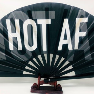Exclusive “HOT AF” Custom Designed Bamboo Clack Fan!|wedding hand fan|Rave Fan|Hand Fan|RupaulsDrag Race|handheld fan|folding hand fan