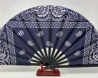 Black Bandana Paisley Clack Fan|drag Race Fan|rave Fan|bandana Fan