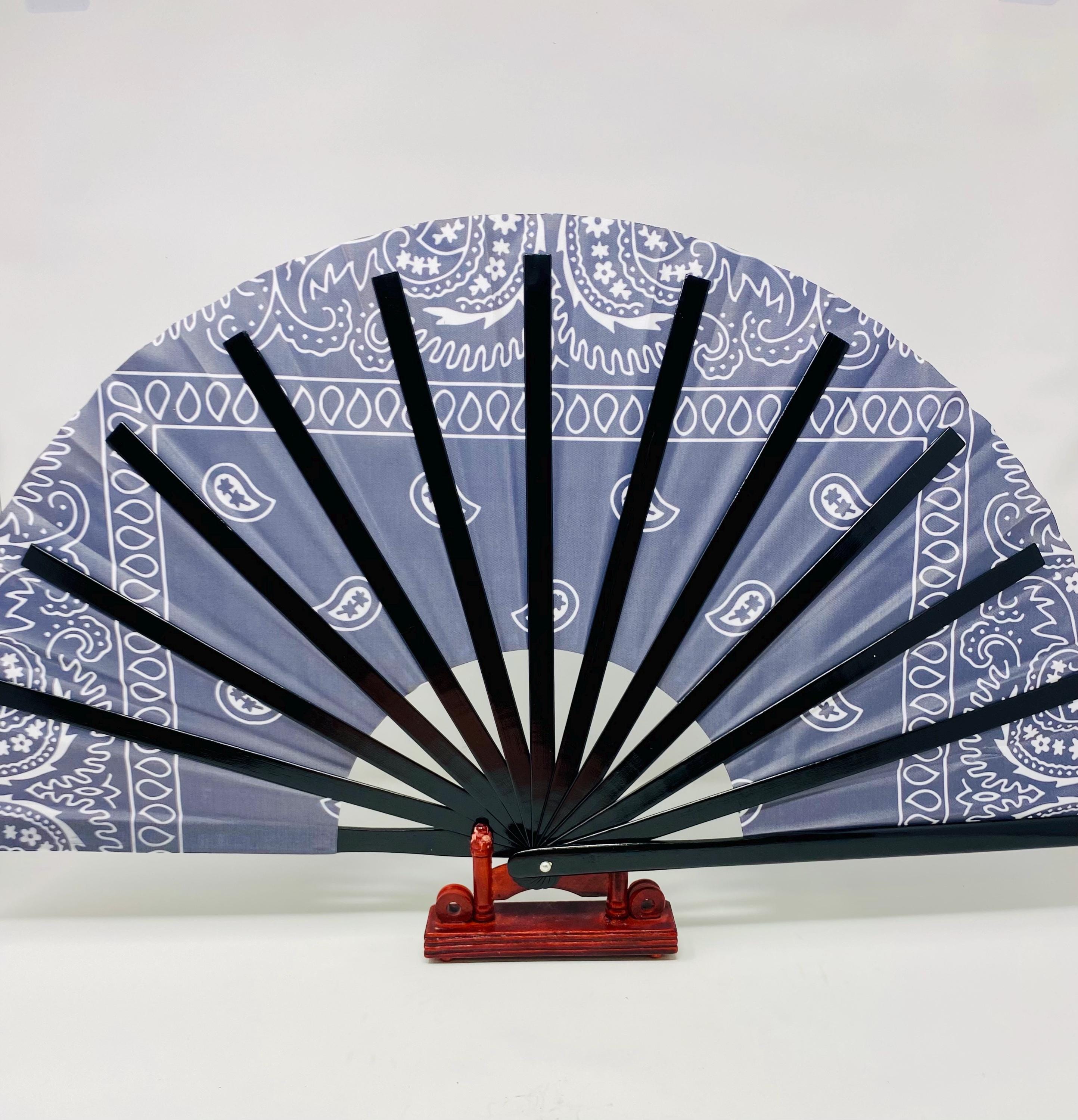 Black Bandana Paisley Clack Fan|drag Race Fan|rave Fan|bandana Fan