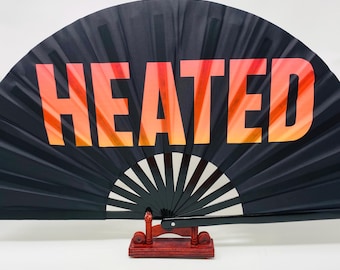 HEATED Bamboo Clack Fan | Rave, Drag Race, Party Accessory