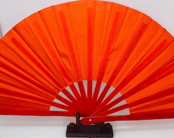 Red Bamboo Hand Fan: Clack Fan, Drag Queen Statement Piece