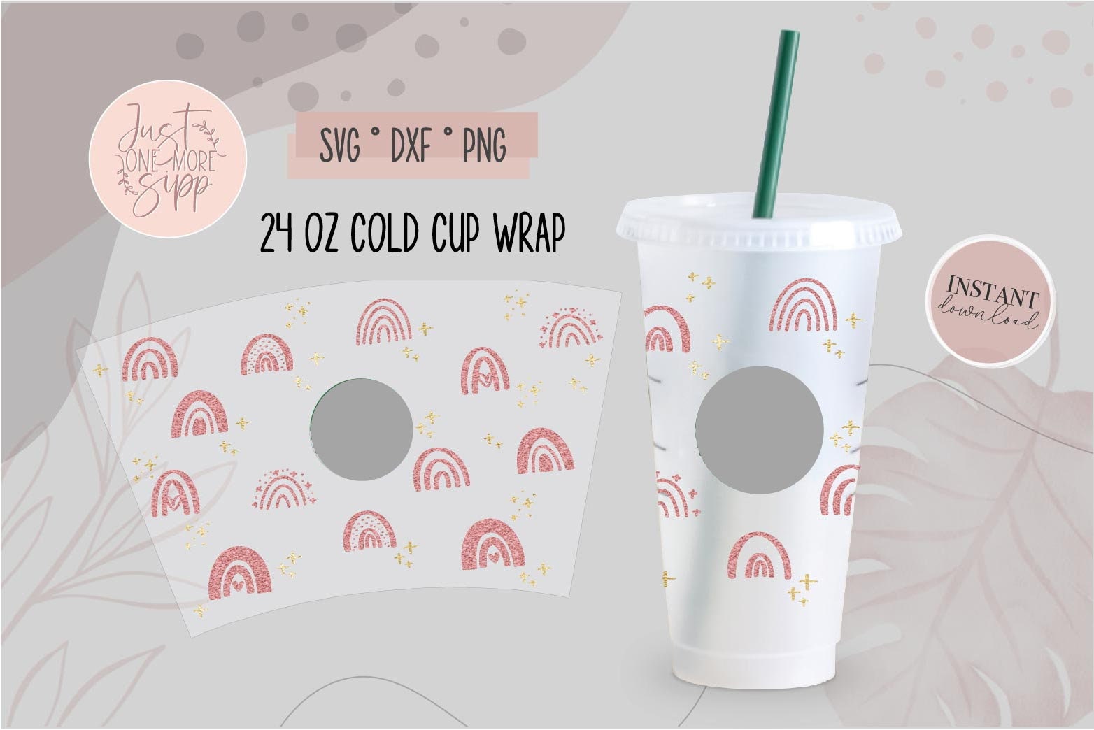 Rainbow Full Wrap Svg Cold Cup Svg SVG for Starbucks Cup -  Canada