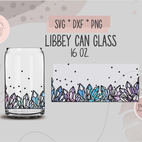 Crystal Wrap 16 oz Libbey Glass cut file, Celestial Libbey Cup Wrap svg, Coffee glass can svg, Instant Download, Commercial Use