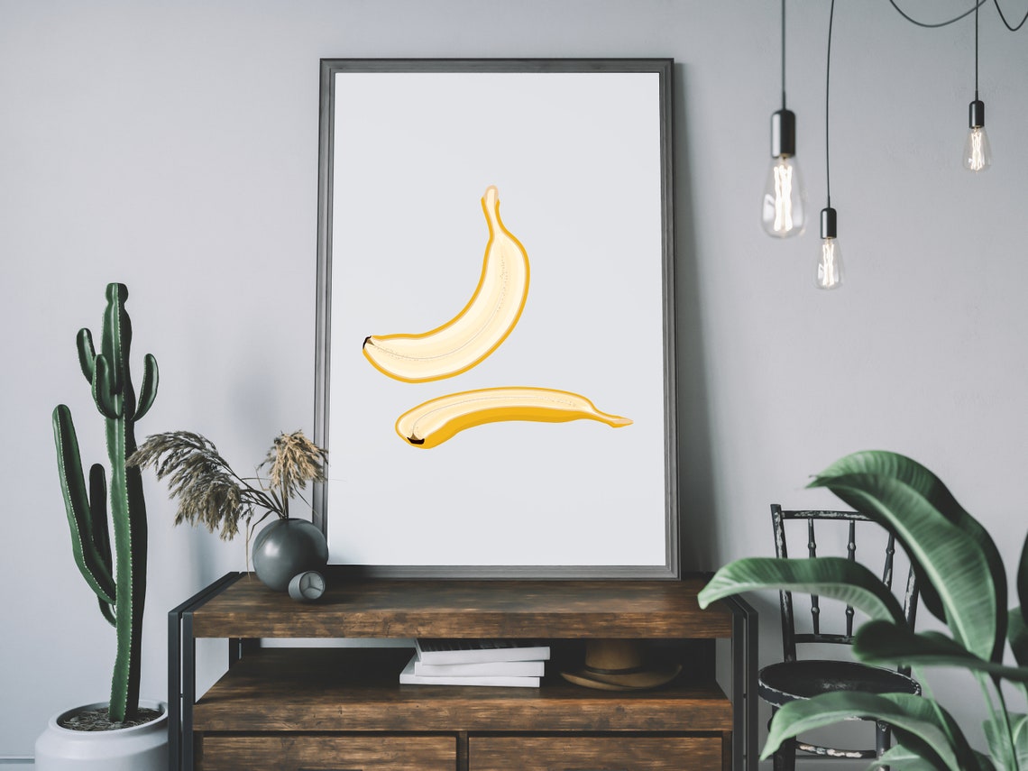 Banana Illustration Poster Print Etsy