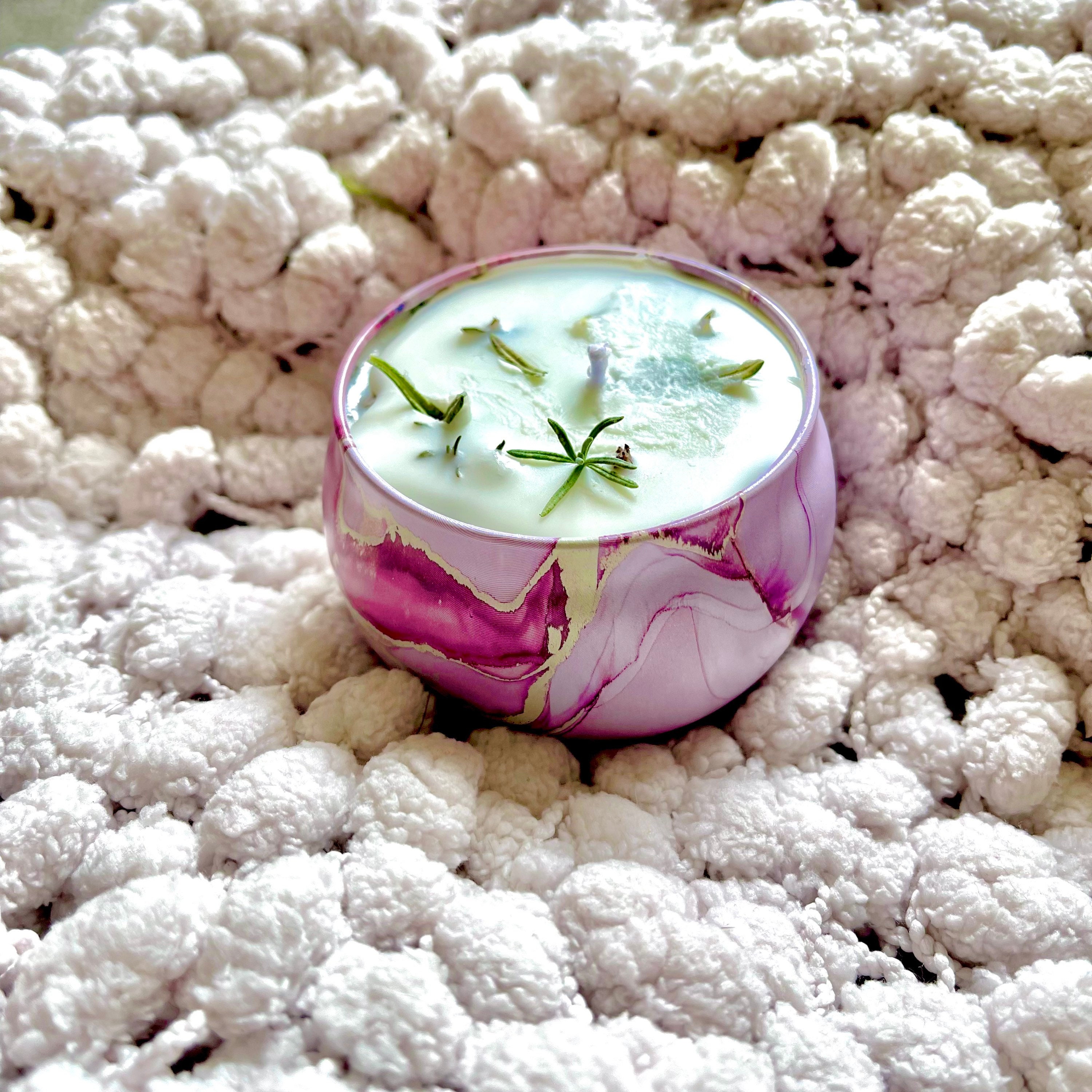 Handmade lavender Jasmine and chamomile scented candle. Etsy