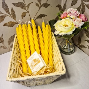 100% Beeswax Curly Taper Candle | Beeswax Candle | Taper Candle | Dinner Candle | Decorative Candle | Beeswax Twisted Candles | Candlesticks