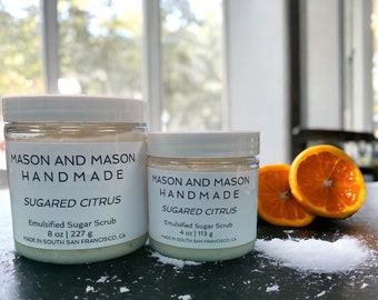 Sugared Citrus Emulsified Sugar Scrub, multiple sizes