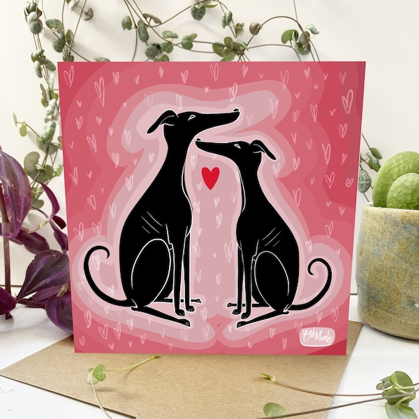 Sighthound Greeting Card - Perfect for Any Occasion - Anniversary, Condolence, Birthday,  Valentines Card - Whippet, Greyhound, Lurcher