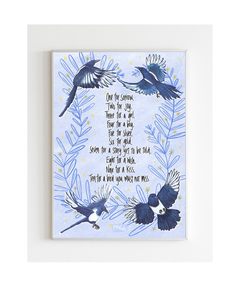 Magpie Nursery Rhyme Art Print – Baby Boy Gift (print Only) - Etsy UK