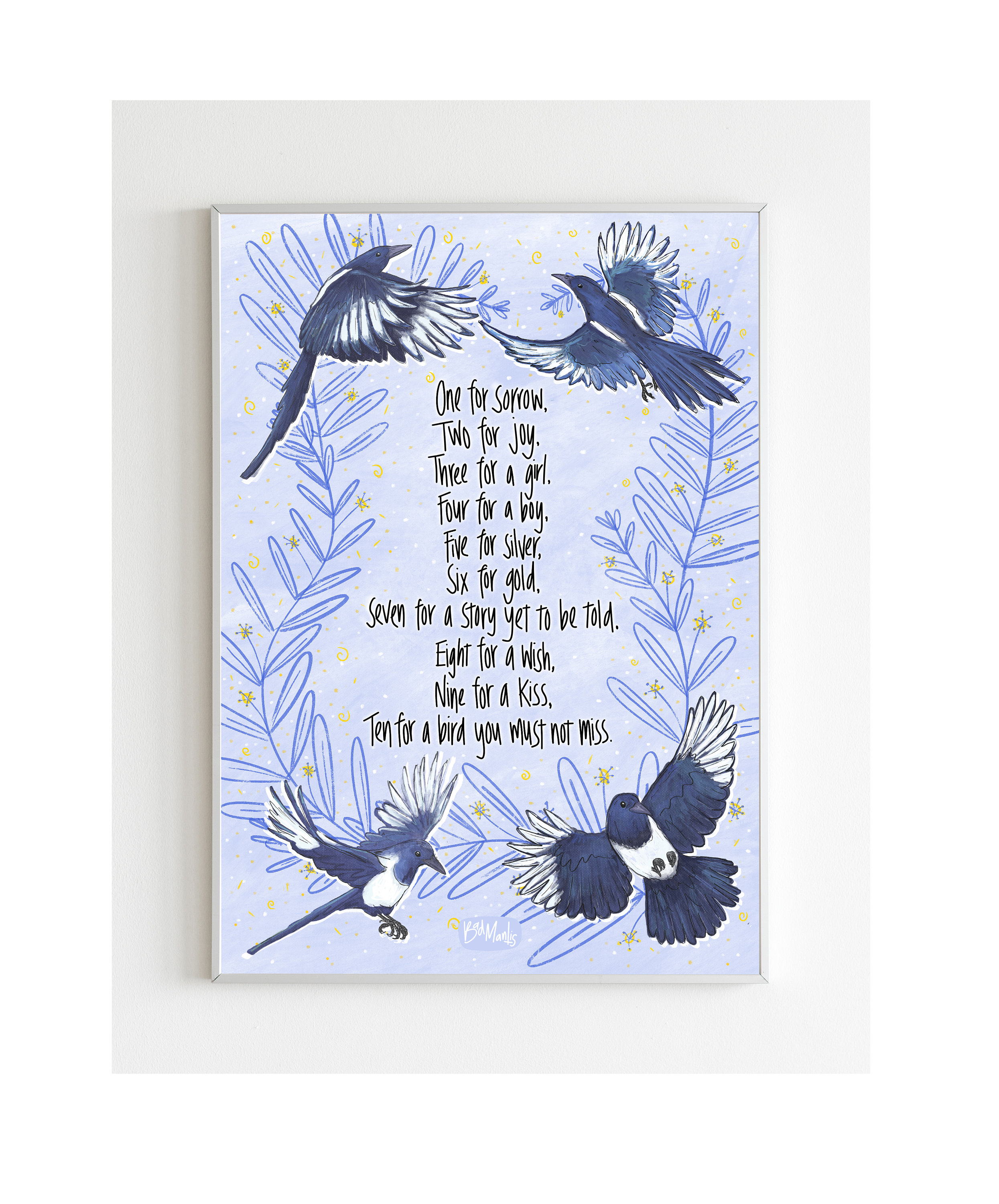 Magpie Nursery Rhyme Art Print – Baby Boy Gift (print Only) - Etsy UK