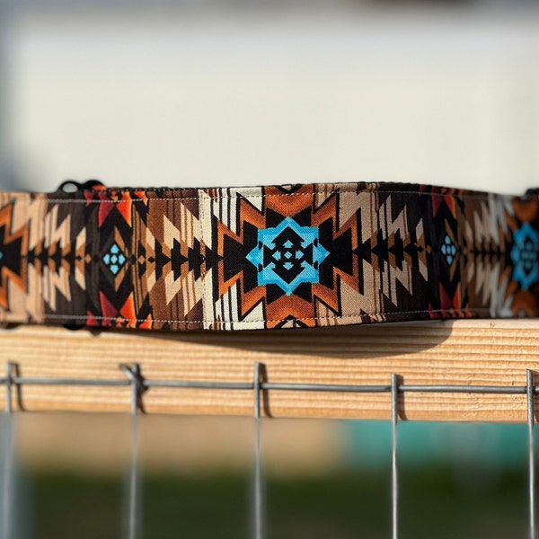 The Redwood Dog Collar ~ Aztec Dog Collar ~ Bright Dog Collar ~ Pretty Dog Collar ~ Fabric Dog Collar ~ Southwestern Dog Collar