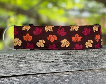 The Falling Maple Dog Collar ~ Fall Dog Collar ~ Autumn Dog Collar ~ Martingale Dog Collar ~ Halloween Dog Collar ~ Maple Leaf Dog Collar