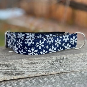 The Snowstorm Hundehalsband ~ Weihnachten Hundehalsband ~ Winter Hundehalsband ~ Schneeflocke Hundehalsband ~ Hundehalsband mit Martingale ~