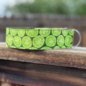 The Citrus Dog Collar ~ Lime Dog Collar ~ Fruit Dog Collar ~ Green Dog Collar ~ Fabric Dog Collar ~ Unique Dog Collar