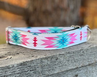 The Winona Dog Collar ~ Pink Aztec Collars ~ Custom Dog Collar ~ Slip Collar ~ Aztec Collars ~ Western Collar ~ Tribal Collar