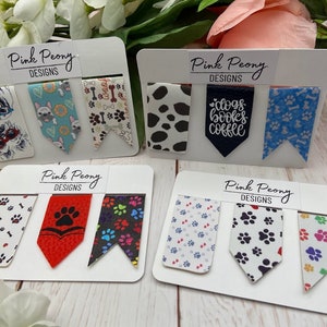 Dog Lover/ Paw Print Faux Leather Bookmark sets