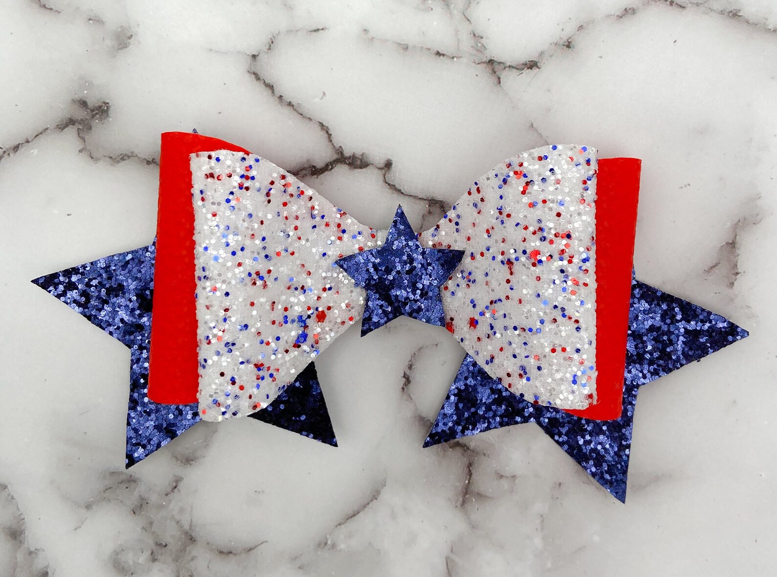 4th of July Stars Faux Leather Hair Bow Hair Bows for Girls Etsy