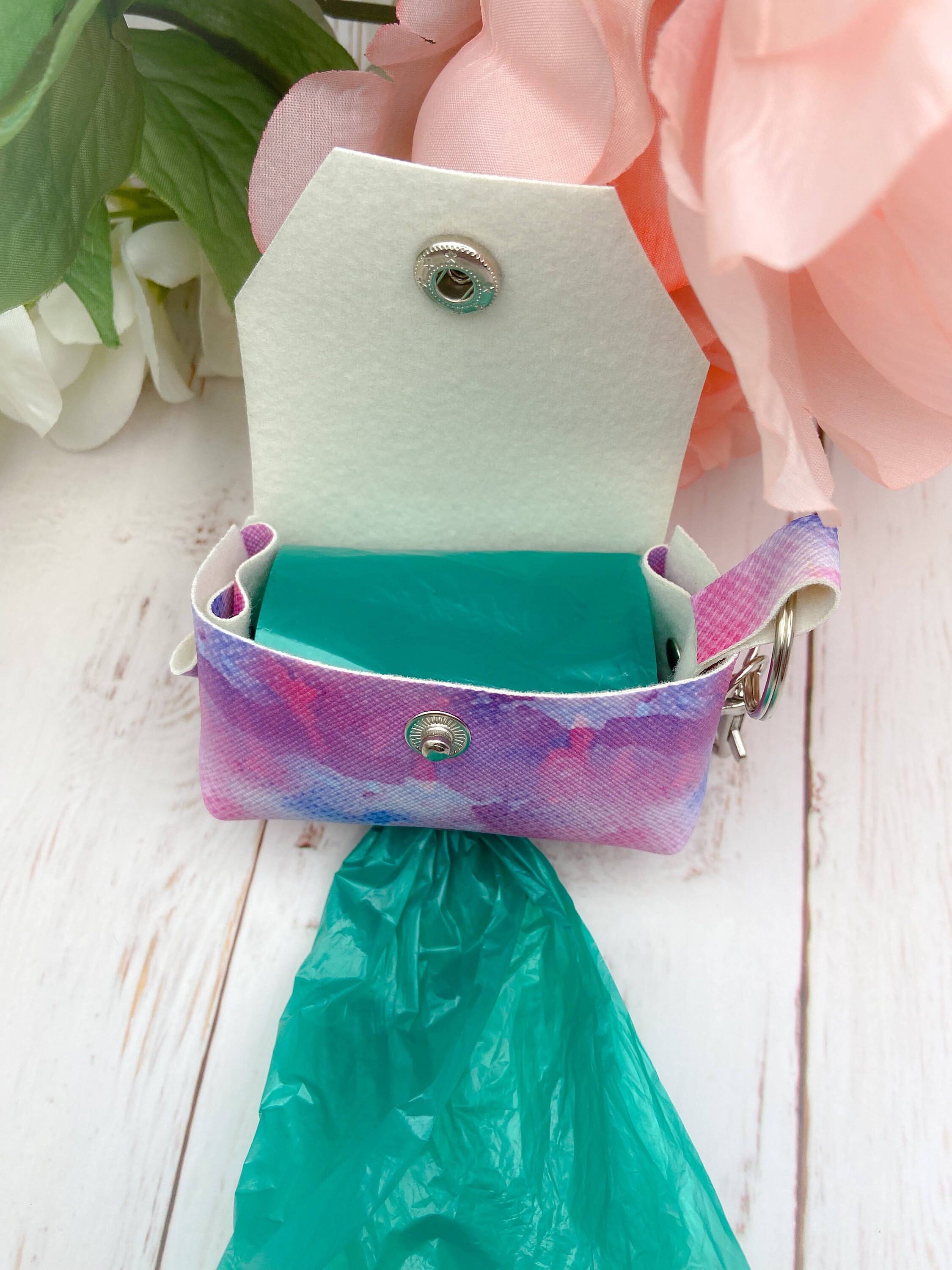 Dog poop bag holder Dog waste bag holder Faux Leather Dog Etsy