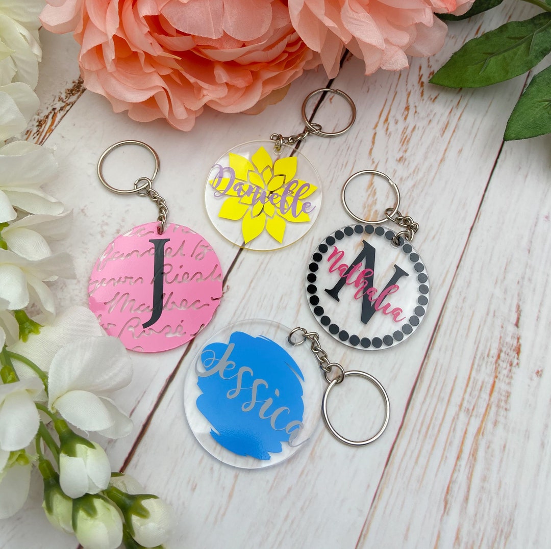 Custom Acrylic Keychain, Personalized Keychain, Customized Monogram ...