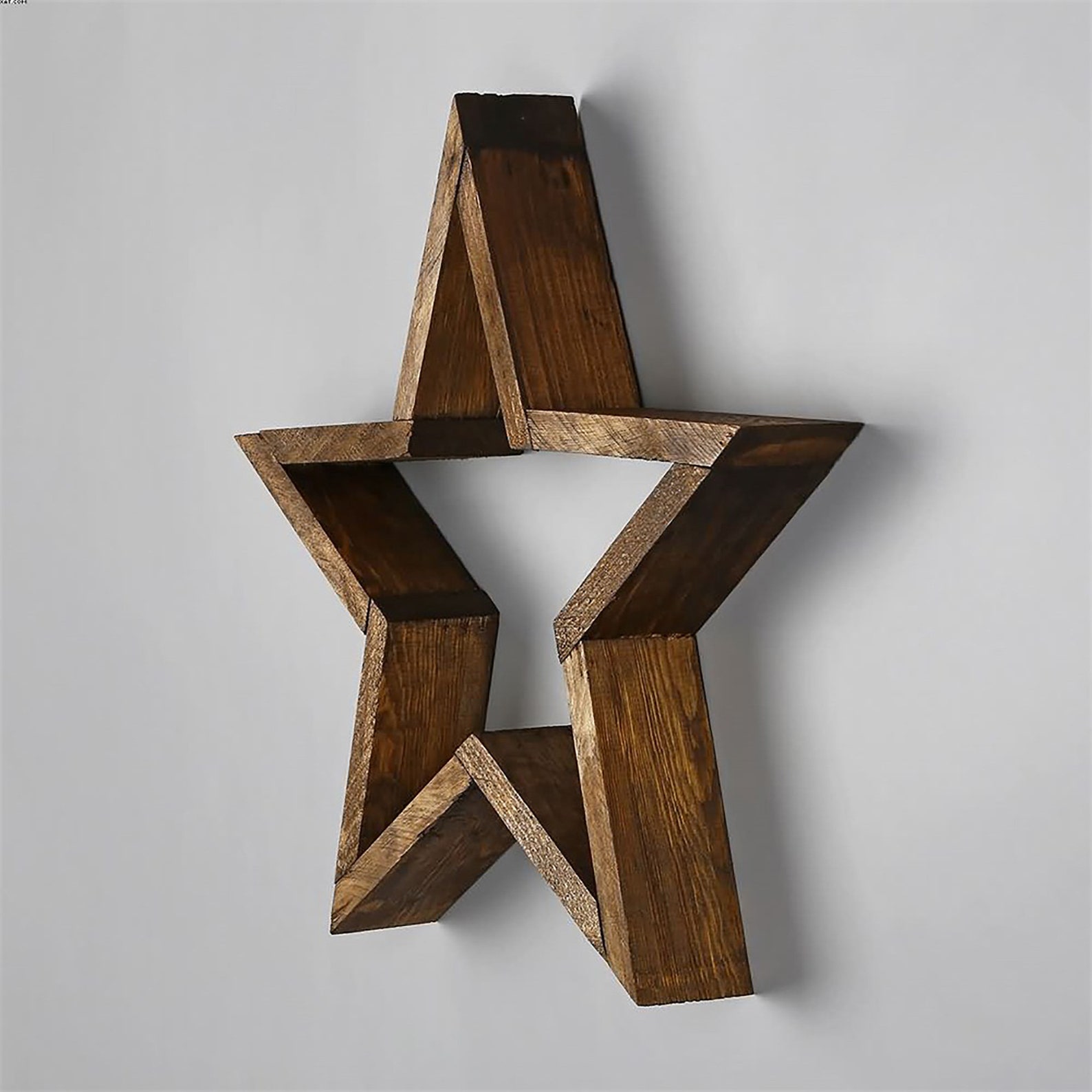 Natural Wood Star Wall Shelf Etsy