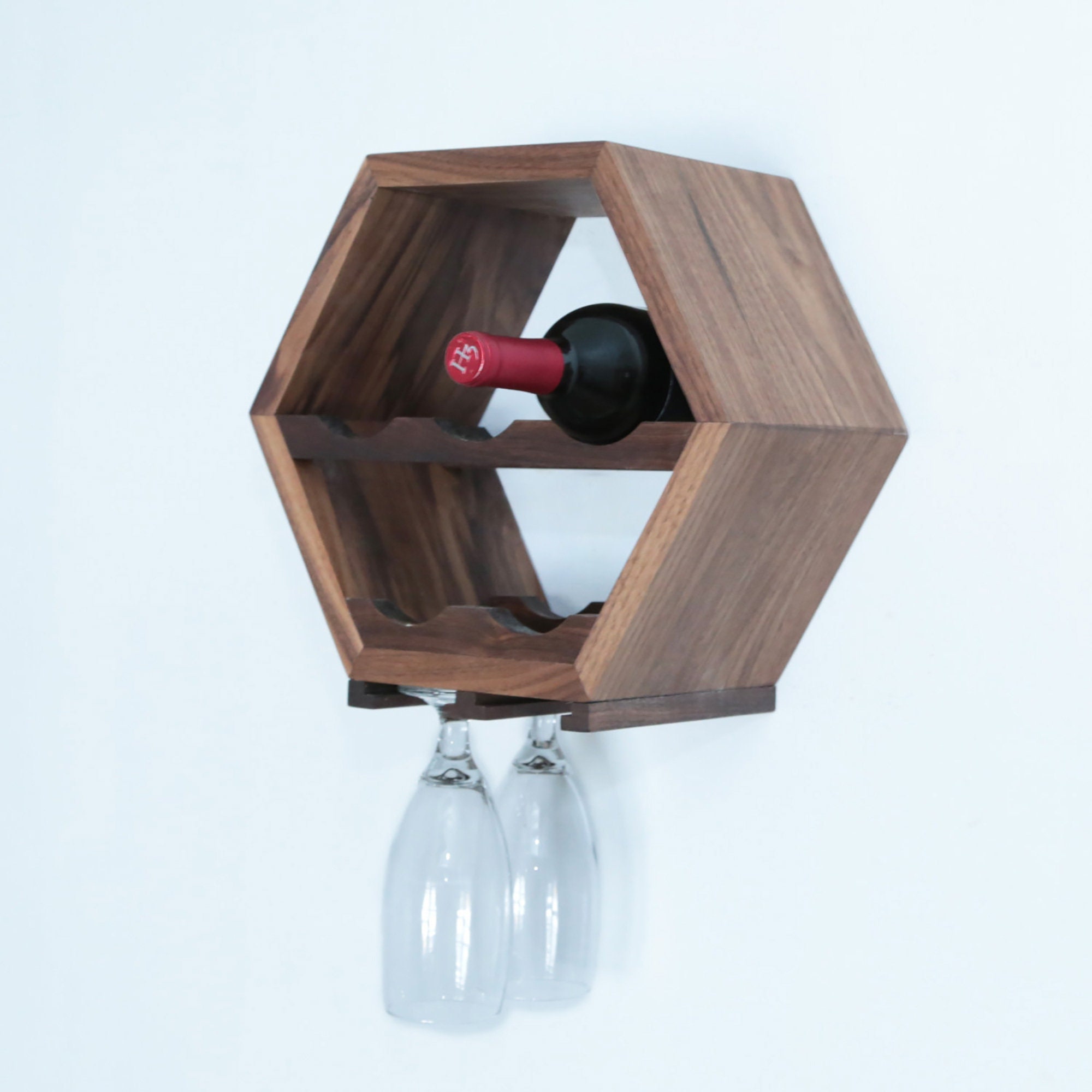 Unique Hexagon Wine Rack Natural Wooden Wine Rack Etsy