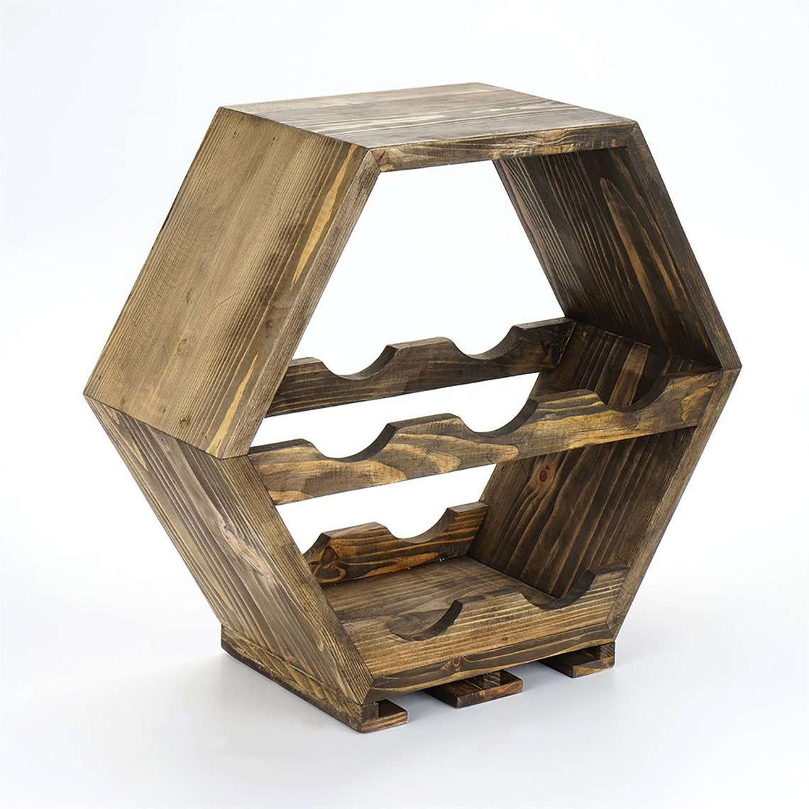 Unique Hexagon Wine Rack Natural Wooden Wine Rack Etsy