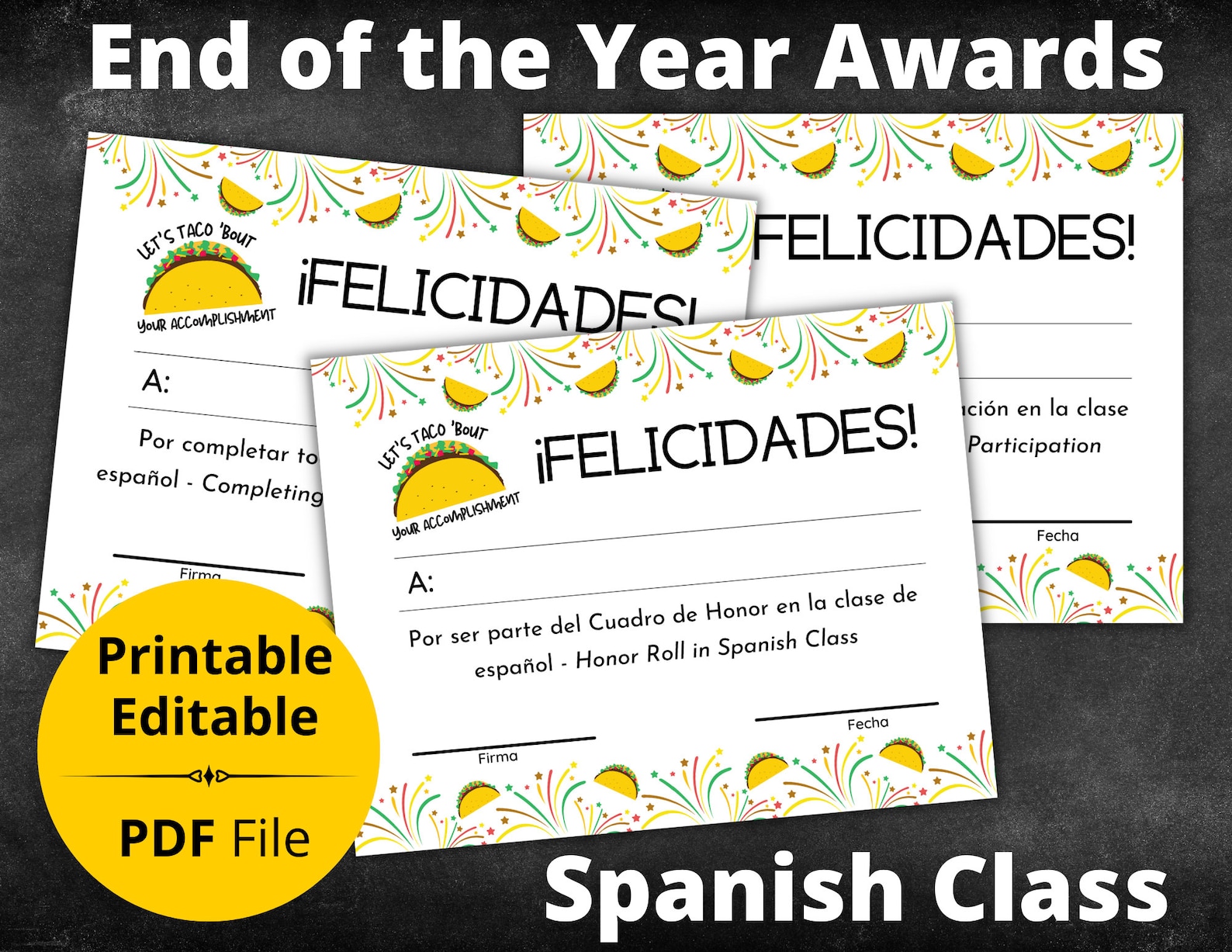 Endoftheyear Award in Spanish Reconocimiento Digital Etsy