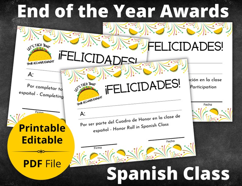 Endoftheyear Award in Spanish Reconocimiento Digital Etsy