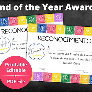 Eindejaarsprijs in het Spaans | Reconocimiento | Digitale download | PDF bestand