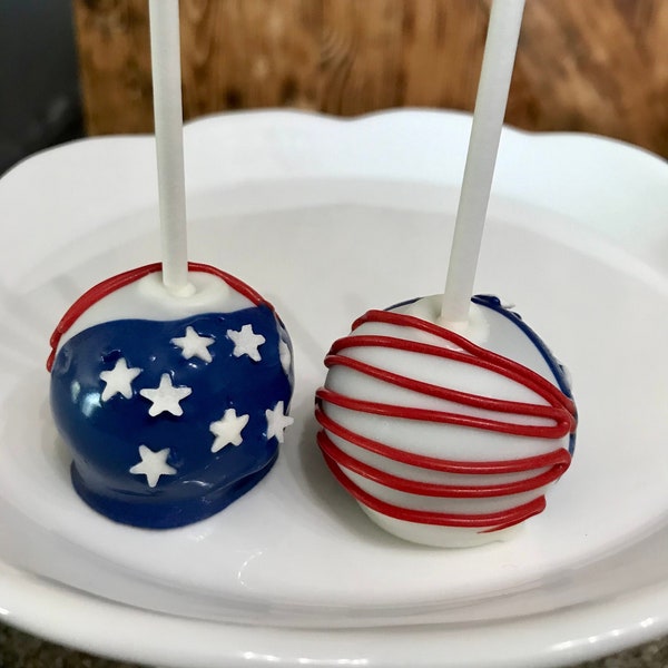 4th of july cake pop flag
