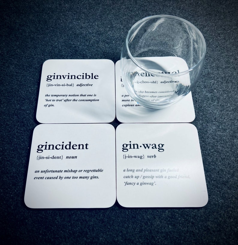 Gin coasters Gin table coasters, coffee coaster, tea coaster, drinks coaster, table coaster, coasters image 7