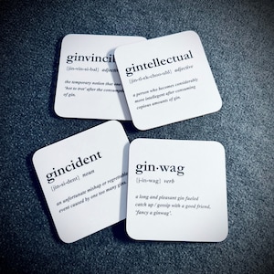 Gin coasters Gin table coasters, coffee coaster, tea coaster, drinks coaster, table coaster, coasters image 2