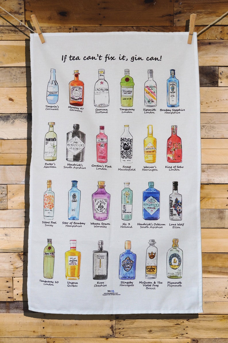 Xmas Gin Lovers Tea Towel, XL size Gin tea towel, Xmas gin gift, Christmas gin gift, gin gift, Xmas cocktail gift, Christmas gin lover, gin image 2