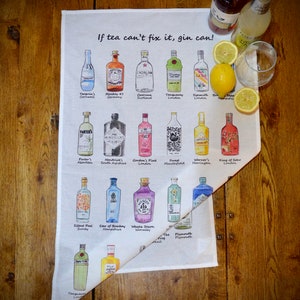 Xmas Gin Lovers Tea Towel, XL size Gin tea towel, Xmas gin gift, Christmas gin gift, gin gift, Xmas cocktail gift, Christmas gin lover, gin image 4