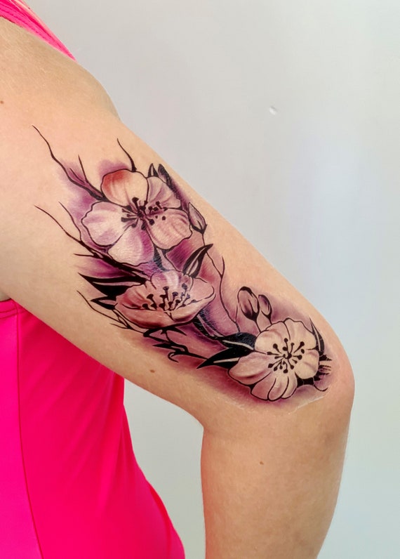 Temporäres Veilchen-Tattoo – 1 Blatt, 10,5x18,4 Cm, Wasserfest, Hält 3-5 Tage, Hypoallergen