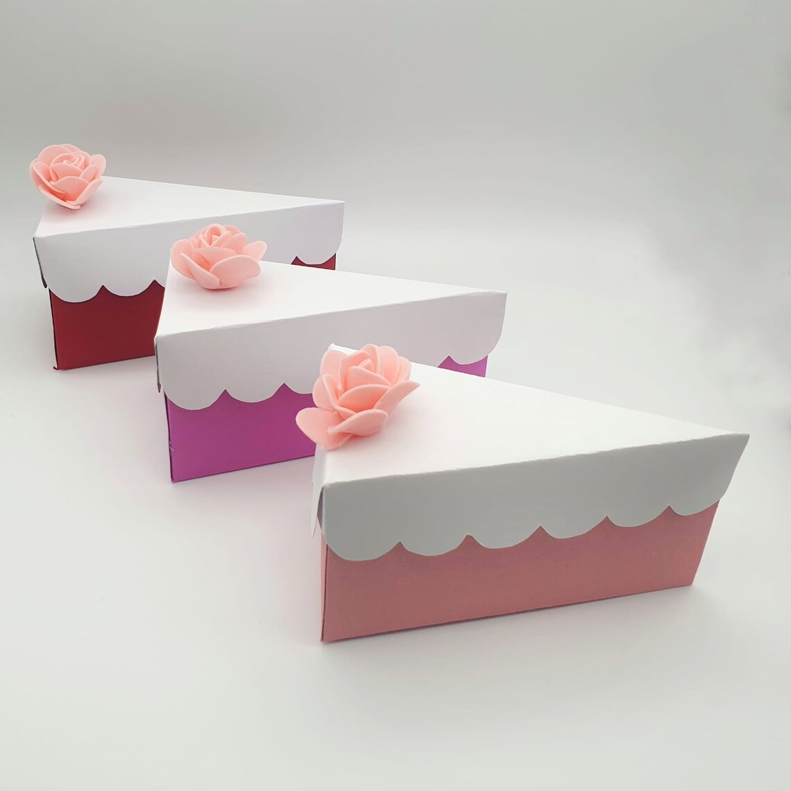 6x Individual Cake Slice Boxes Hand Made Bespoke Gift Etsy