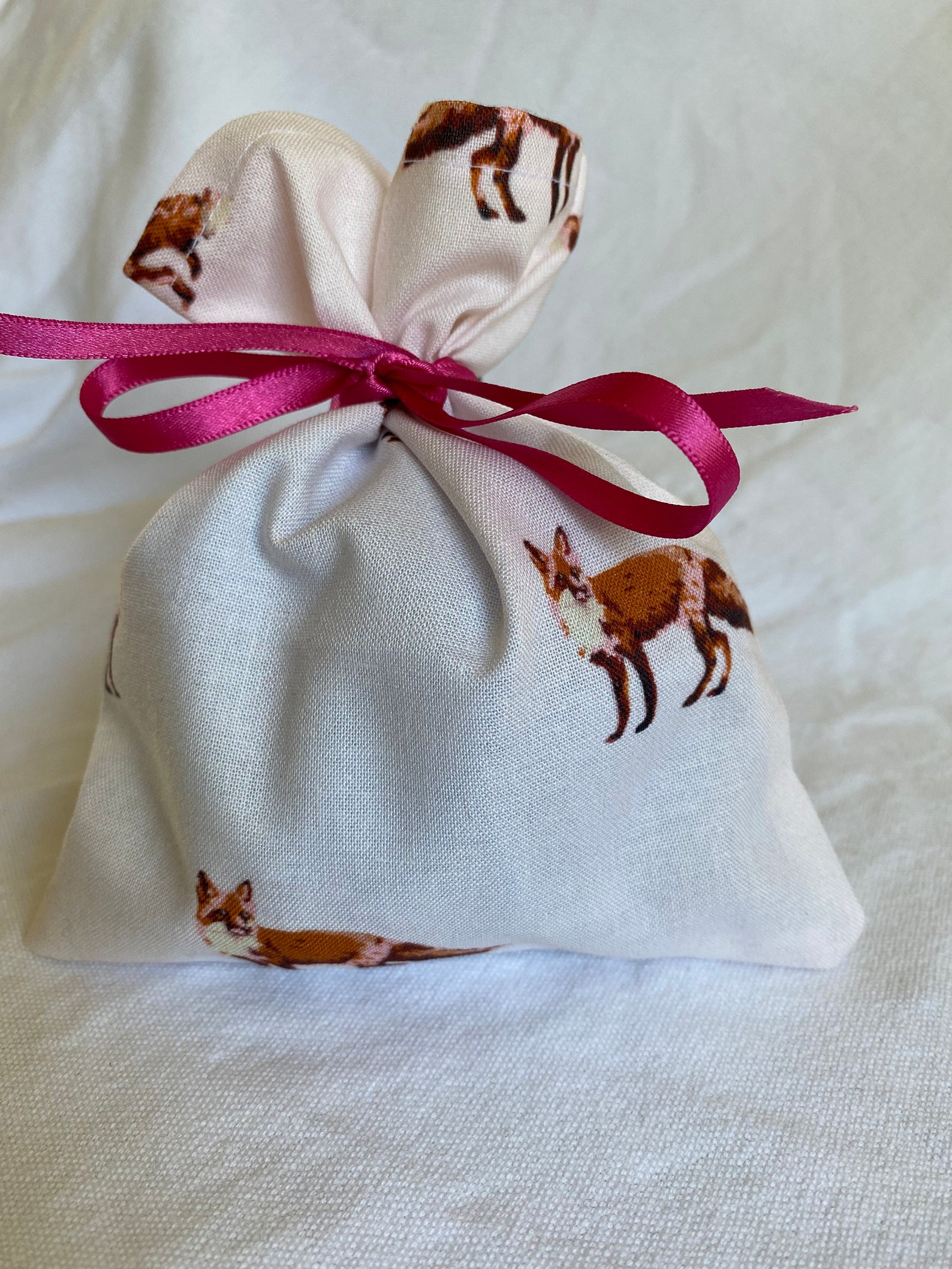Small fabric gift bag with ribbon Etsy