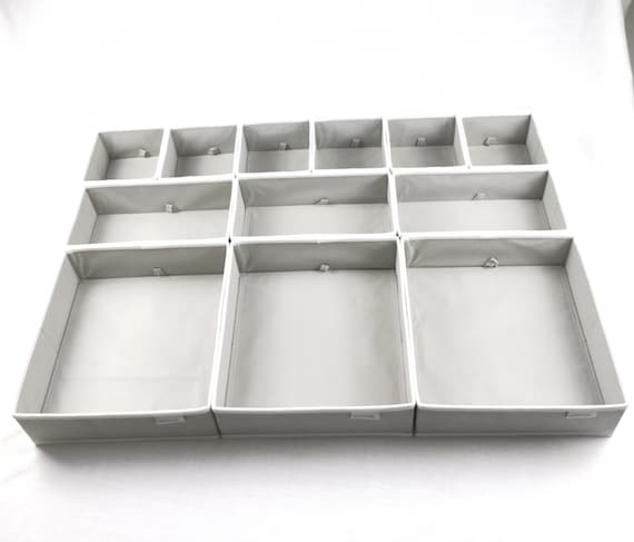 12 Pcs Drawer Organiser Divider UK Grey Large Drawer Divider