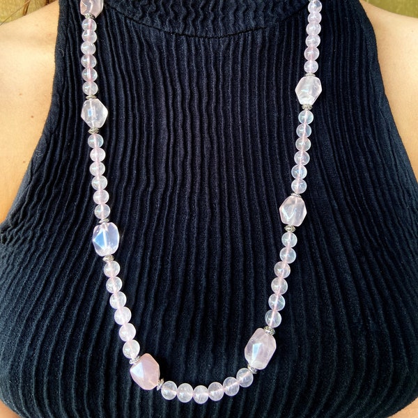 Collana quarzo rosa ~ Rose quartz necklace