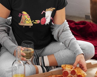 Food Fighter | Pizza Coffee Gamer | Street Fighter Parody | Funny Gaming Tshirt | T shirts for Video Gamer | Video Game Tees | Pizza Lovers