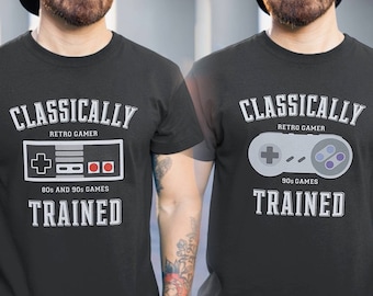 Vintage ゲームシャツ Classically Trained 8-bit NES | 16-bit SNES | Retro Gaming Tshirts