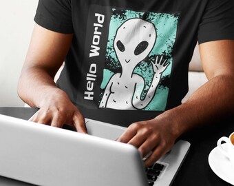 Hello World Tshirt | Funny Programmer, Coder & Developer Shirt | Programming Coding Shirt for IT nerds | Geek Culture | Nerdy Quirky Gifts