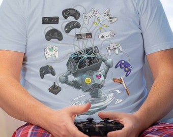 Retro Video Gamer 8-Bit 16-Bit Retro Gaming tshirt, Gamer T shirt, Geeky Gamer Tee, Retro Video Game T-Shirt for Geeks, Gamer Guy Gamer Girl
