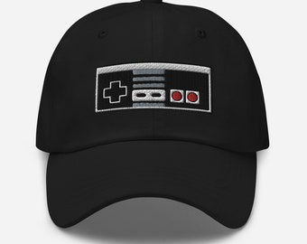 NES Game Controller Dad Hat, Retro Stickerei Baseballkappe, Oldschool Gamer Kappe, Retrogamer Hut, Retro Spiele bestickter Hut, Gaming Hut