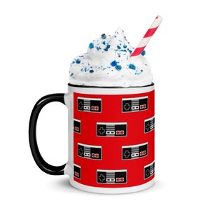 Retro Gaming Controller Mug, Abstract NES Controller Mug for Video Gamers, Classing Gaming Mug for 80s to 90s kid, Christmas gift for gamers