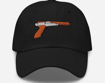 Abstract NES Zapper Gun Classic dad hat, Light Gun embroidery baseball cap, Old school gamer hat, Retrogamer hat, Retro game embroidered hat