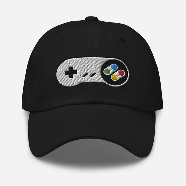 Video Game Controller Gamer Hat, Abstract SNES SFC gamer cap, Retrogamer hat, Retro games embroidered gaming hat, Cute Embroidery Gaming cap