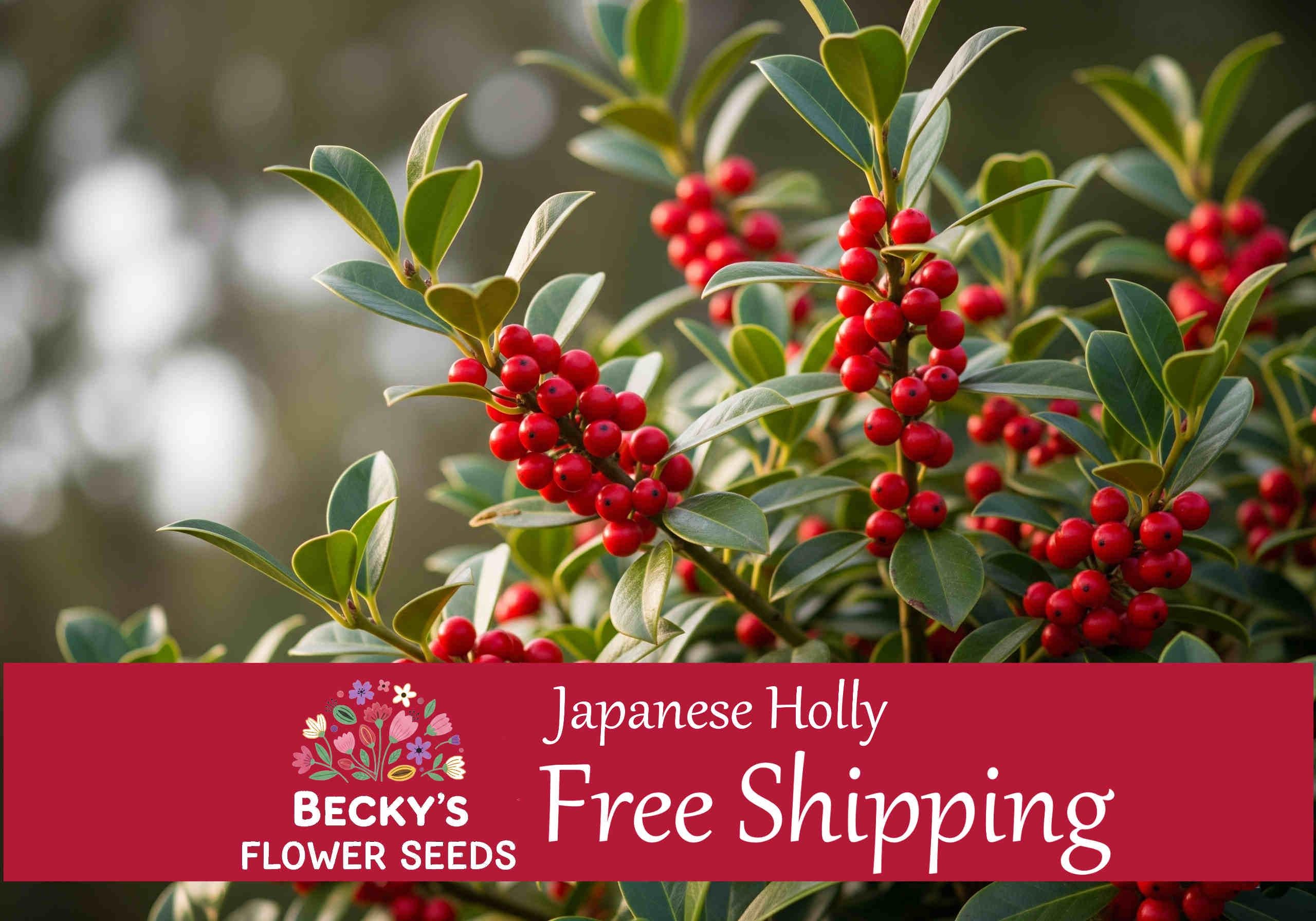 10 Japanese Holly Seeds Red Berries Christmas - Etsy