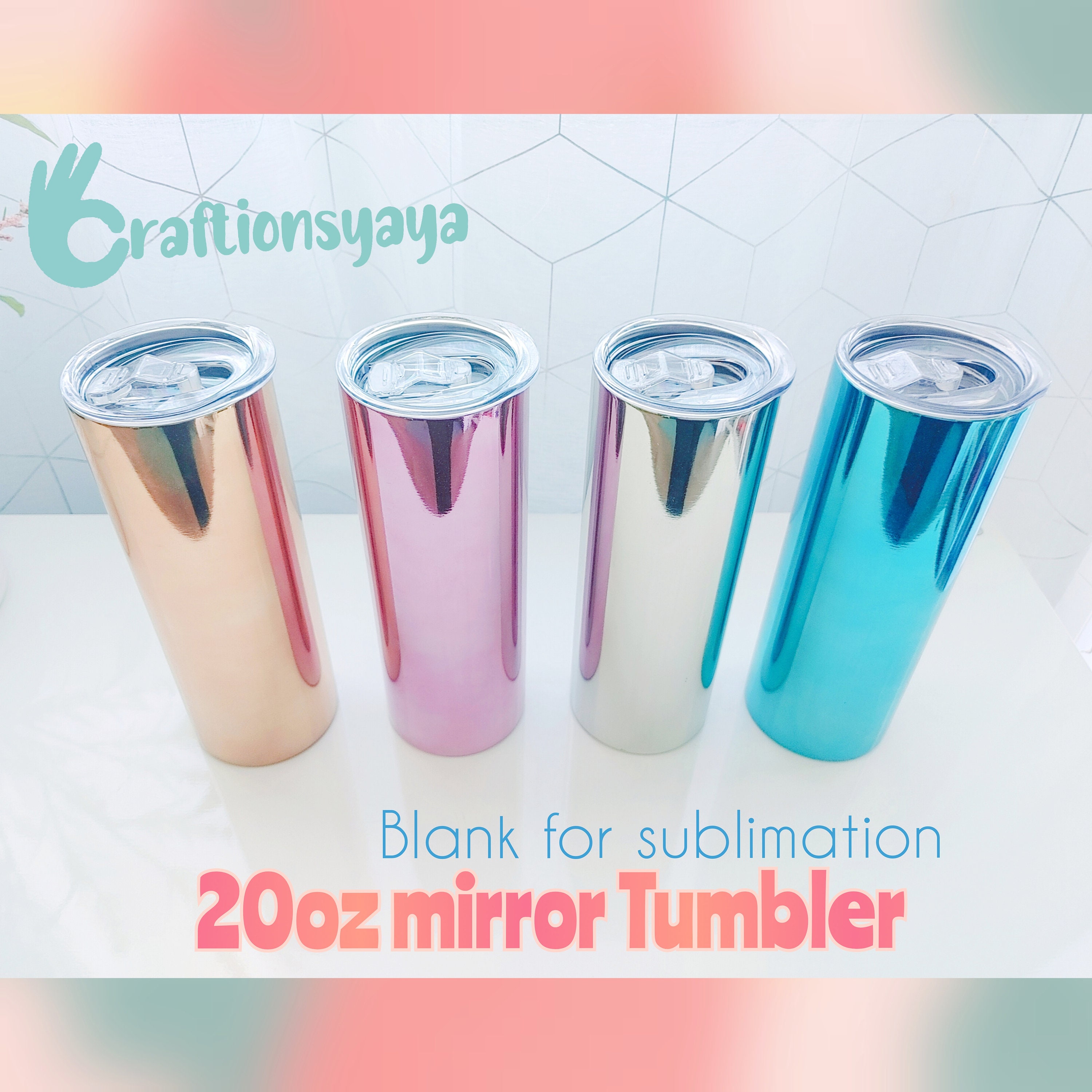 BULK White Shimmer 20oz Sublimation Tumbler Blanks Skinny Tumbler Straight  Wholesale 