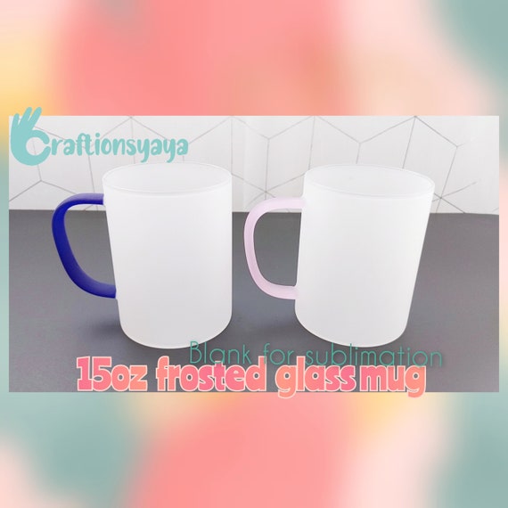 11oz Sublimation Blanks Clear/Frosted Glass Mug with Handle